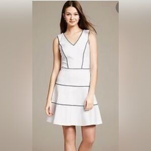 Banana Republic Tiered Ponte Fit-and-Flare Dress